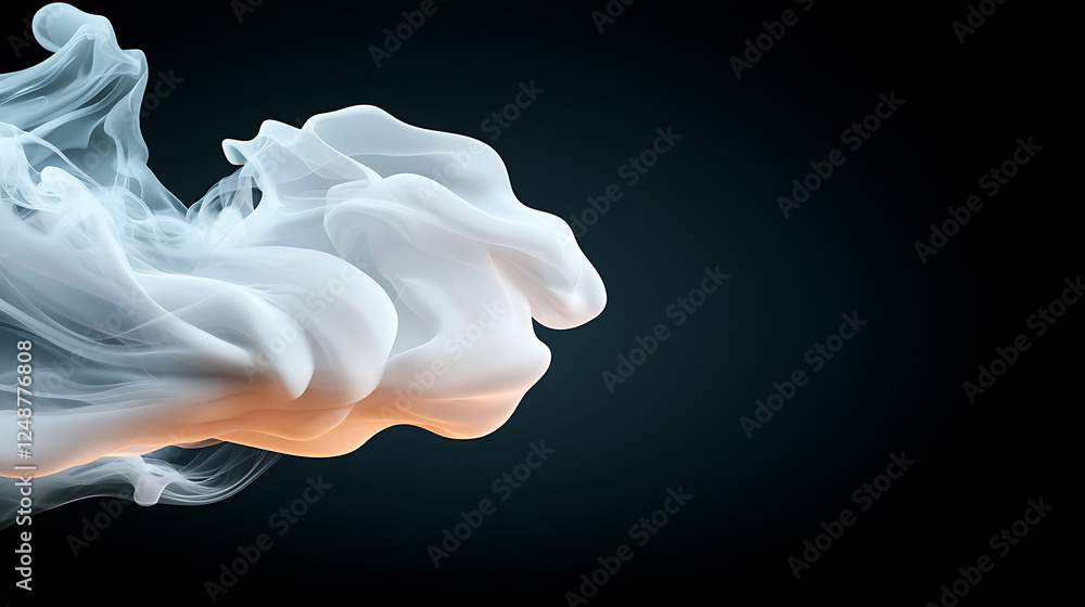 Fototapeta premium Dynamic smoky texture layers in shades of white and gray abstract art composition digital environment aesthetic concept