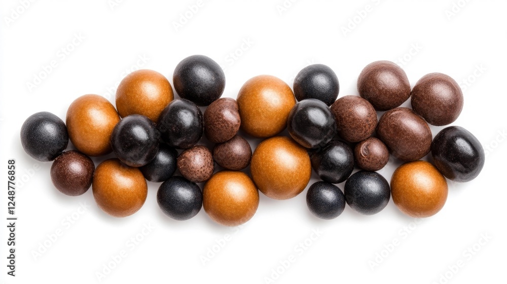 Variety of Shiny Multicolored Chocolate Candy Pieces. Generative AI Variety of Shiny Multicolored Chocolate Candy Pieces. Generative AI