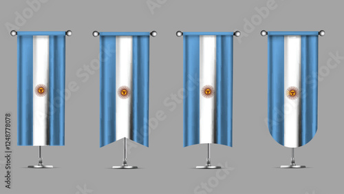 Collection of Vertical Banners Featuring the ARGENTINA Flag