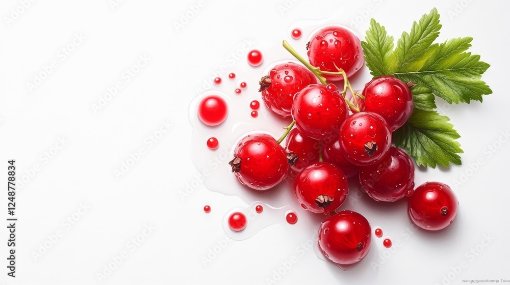 Fresh Red Currants with Water Drops and Splashes. Generative AI Fresh Red Currants with Water Drops and Splashes. Generative AI
