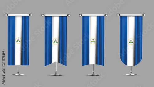 Collection of Vertical Banners Featuring the NICARAGUA Flag