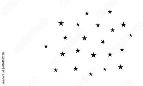 Black star shooting with an elegant star. Meteoroid, comet, asteroid, stars. Stars on a transparent background.