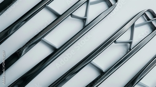 A set of kitchen tongs with silicone grips  displayed in a crisscross pattern on a white surface.