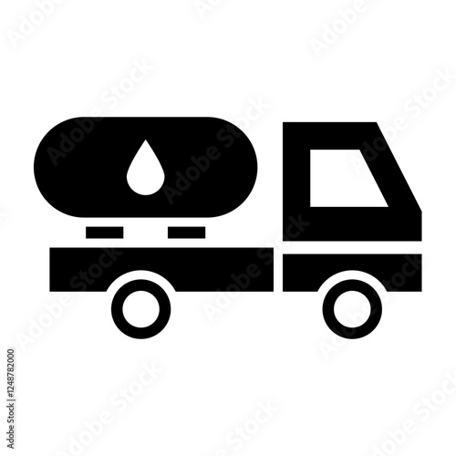 Tank Truck Vector Glyph Icon Design