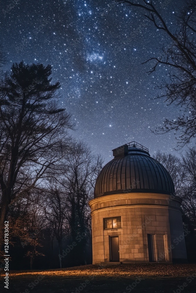 Obraz premium Historic observatory with a domed roof surrounded by lush greenery and stunning mountain views.