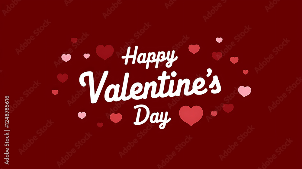 A beautiful Valentine's Day greeting card typography with a red textured background. The words 'Happy Valentine's Day' are elegantly written Valentine 2025 typography 3D Rendering, 3D Illustration A beautiful Valentine's Day greeting card typography with a red textured background. The words 'Happy Valentine's Day' are elegantly written Valentine 2025 typography 3D Rendering, 3D Illustration