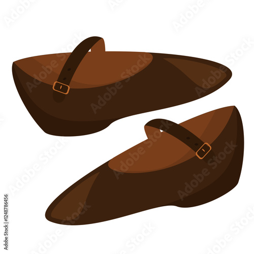 Brown leather shoes isolated on a white background