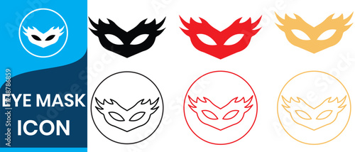 Set of carnival masks silhouettes. Simple black icons of masquerade masks, for party, parade and carnival, for Mardi Gras and Halloween. festive masks silhouette in black on a white background.