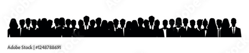 Crowd. Silhouette of a group of people. Gathering of people. Vector