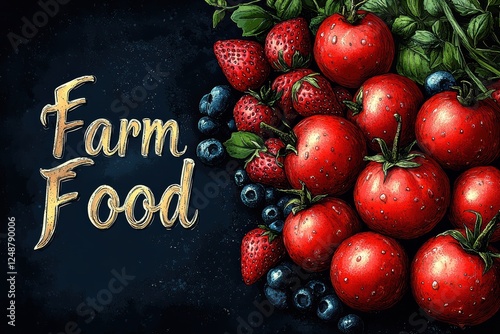 Vibrant graphic layout showcasing fresh farm produce with an attractive design photo