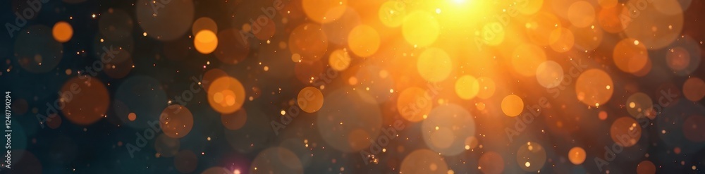 Obraz premium Golden bokeh, dazzling light, ethereal effect, bokeh, incandescent, star