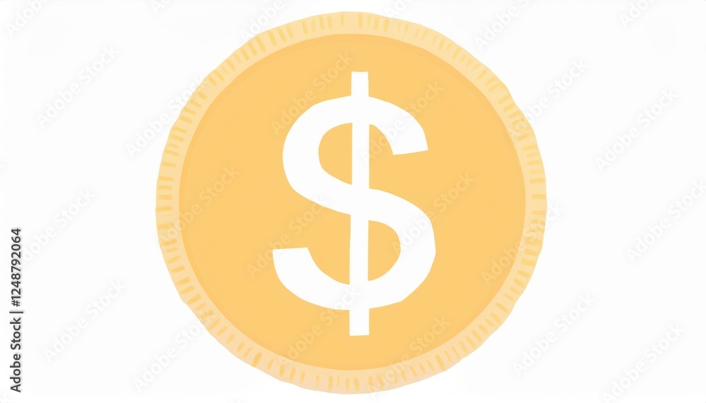 gold dollar symbol coin illustration for financial design, currency concept, or money themed graphic projects
gold dollar symbol coin illustration for financial design, currency concept, or money themed graphic projects