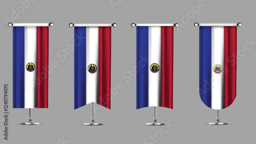 Collection of Vertical Banners Featuring the PARAGUAY Flag