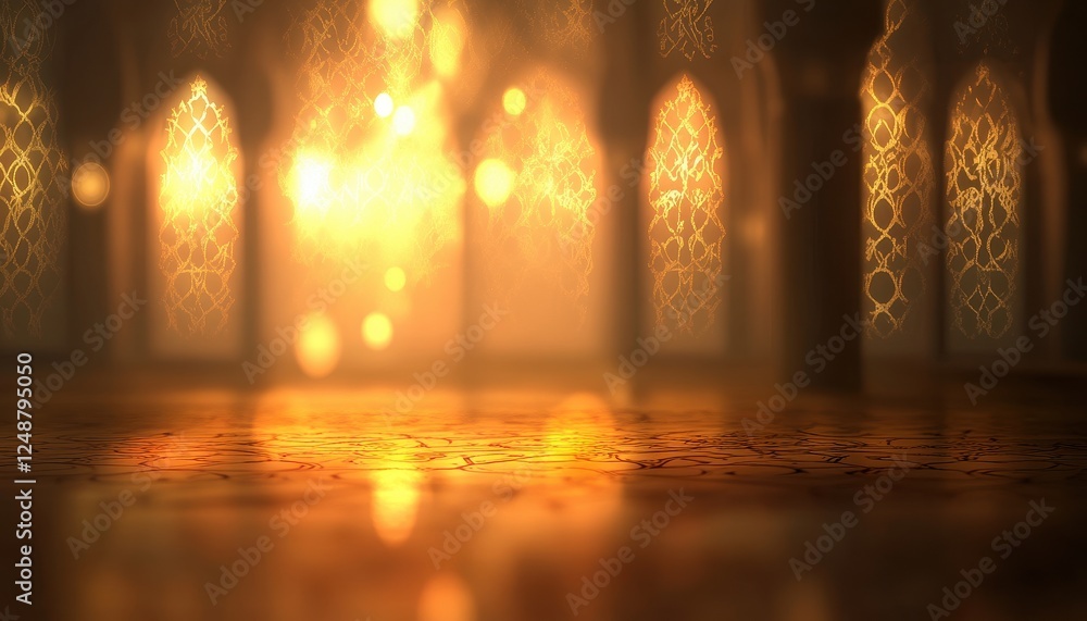 Golden Light in a Grand Hall with Arches Golden Light in a Grand Hall with Arches