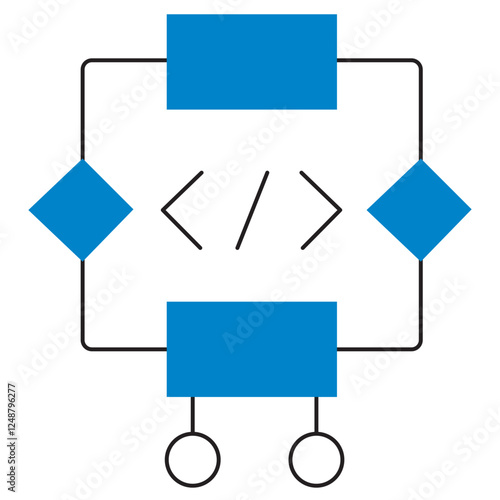 Algorithm icon, Introduction to Algorithms icon, Advanced Data Structures and Algorithms icon, vector