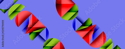 Abstract geometric pattern with intersecting circles and triangles in gradients. The high-contrast composition creates depth and a dynamic, modern aesthetic