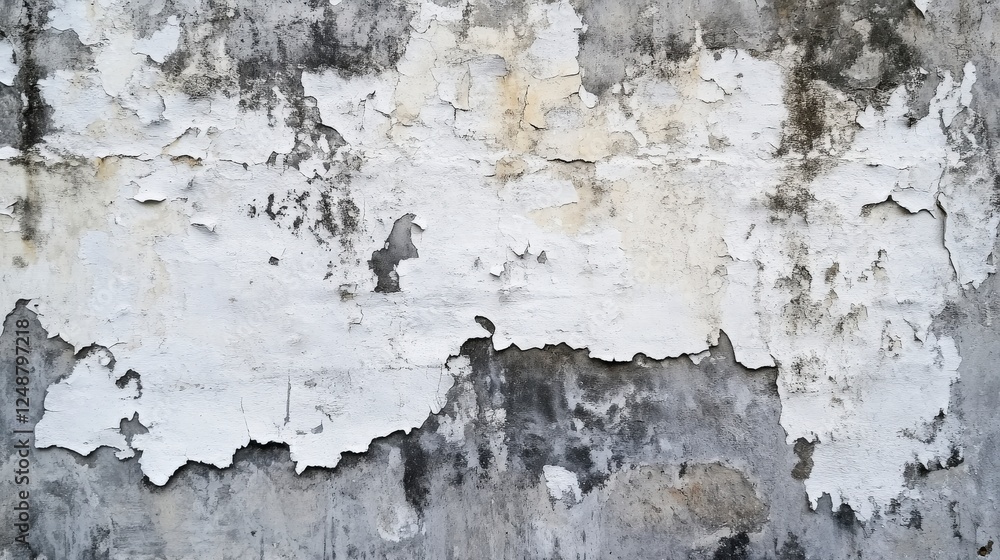 Obraz premium Aged Concrete Wall with Peeling Paint Texture