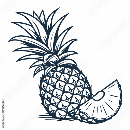 Creative foods icon Pineapple vector illustration