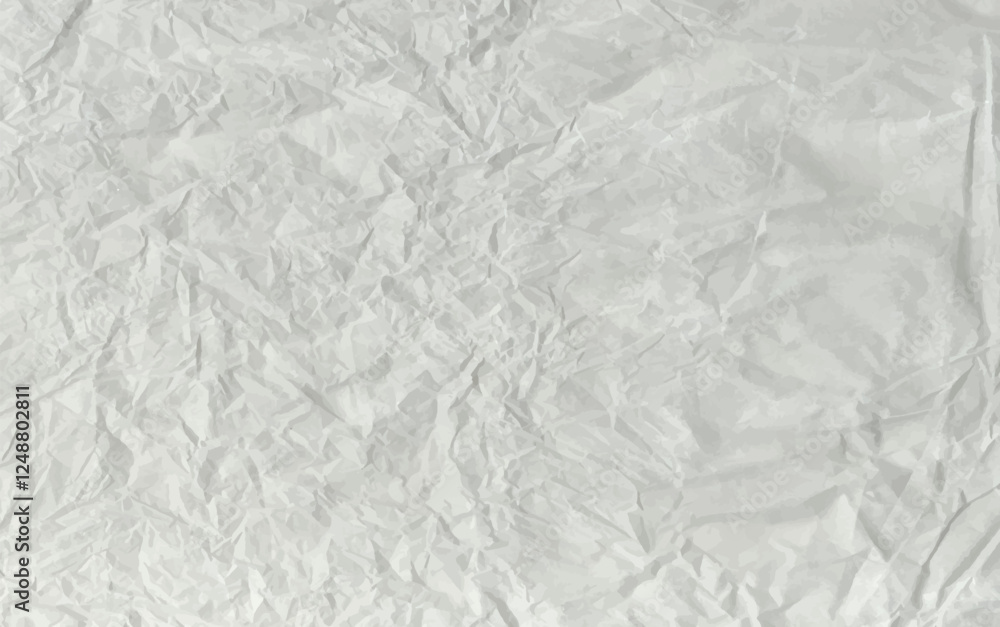 Crumpled grey paper texture. Abstract light background with wrinkled cardboard texture. Vector illustration horizontal fold crumpled empty white paper template for posters and banners Crumpled grey paper texture. Abstract light background with wrinkled cardboard texture. Vector illustration horizontal fold crumpled empty white paper template for posters and banners