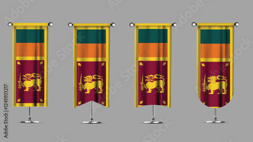 Collection of Vertical Banners Featuring the SRI LANKA Flag