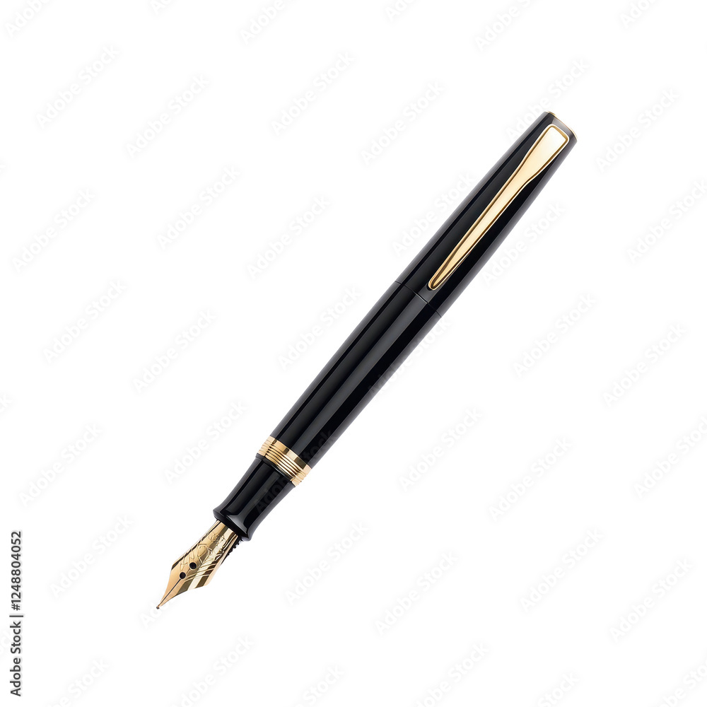 Luxury fountain pen on white isolated background. Luxury fountain pen on white isolated background.