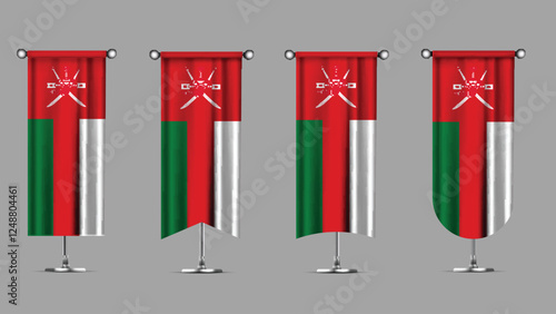 Collection of Vertical Banners Featuring the OMAN Flag