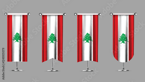 Collection of Vertical Banners Featuring the LEBANON Flag photo