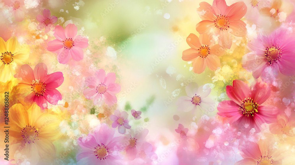 Obraz premium Floral background featuring bokeh lights.