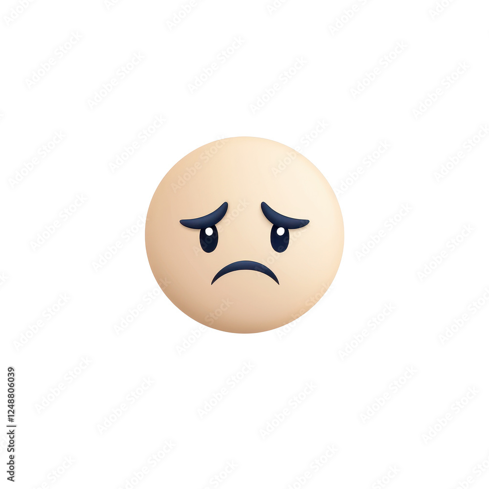 Sad emoticon face, white isolate background, isolated on a transparent background. Sad emoticon face, white isolate background, isolated on a transparent background.