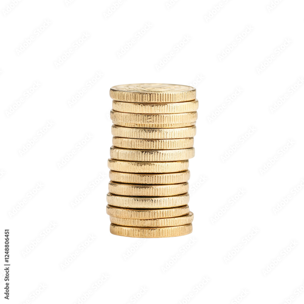 Stack of golden coins isolated on a white background. Stack of golden coins isolated on a white background.