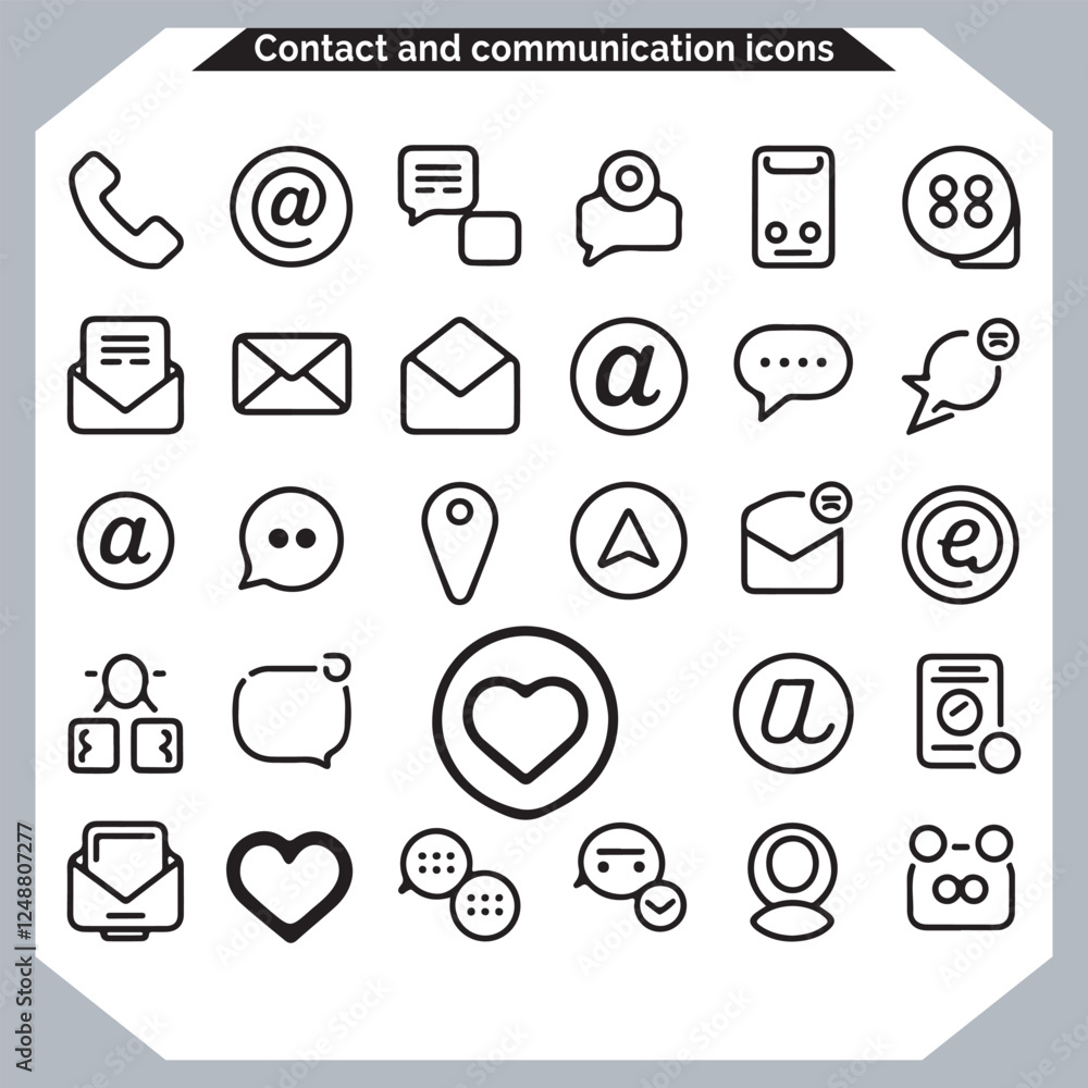 Contact and Support communication Icons Business Friendly Outline Pack Contact and Support communication Icons Business Friendly Outline Pack