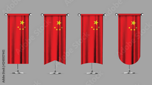 Collection of Vertical Banners Featuring the CHINA Flag