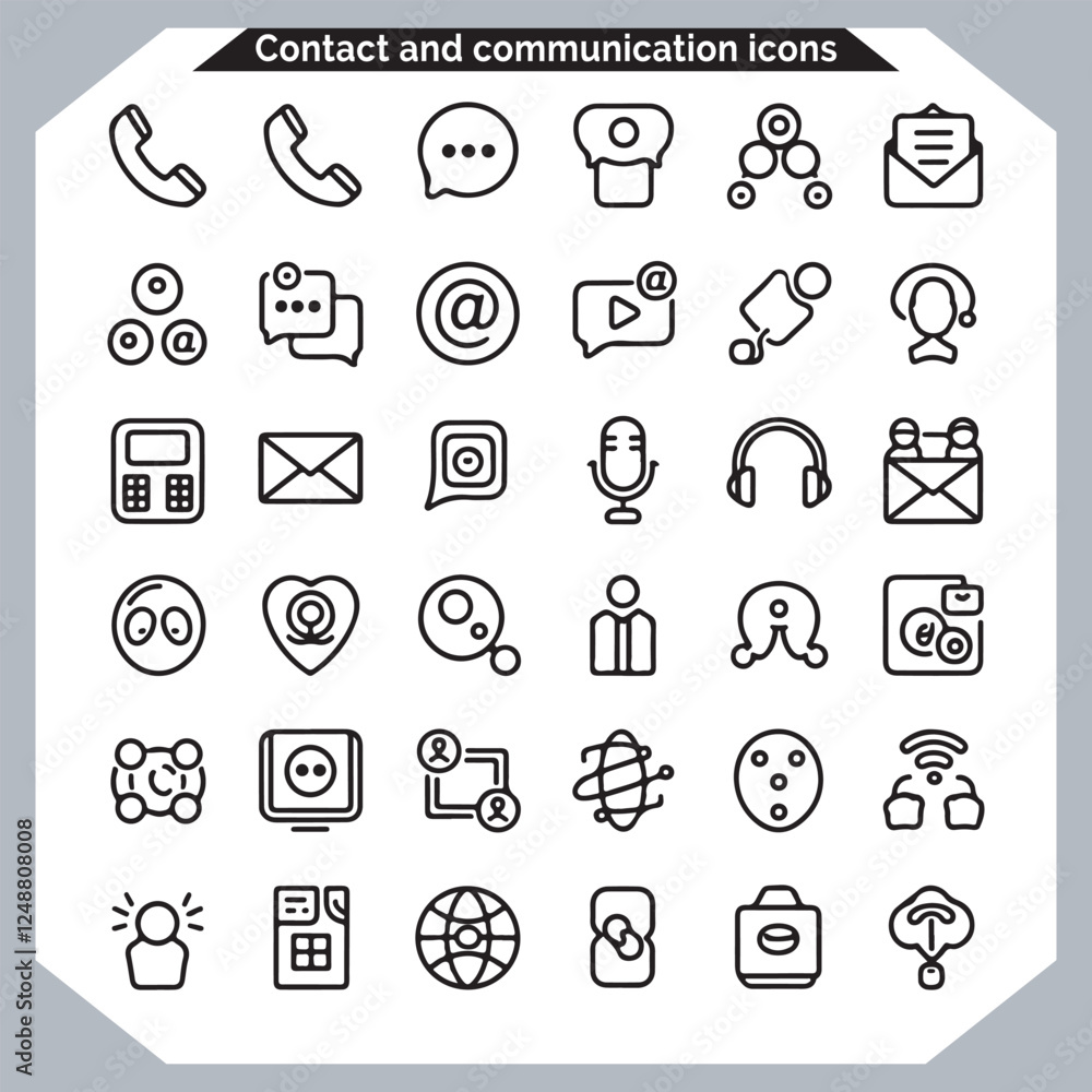 Contact and Support communication Icons Business Friendly Outline Pack Contact and Support communication Icons Business Friendly Outline Pack
