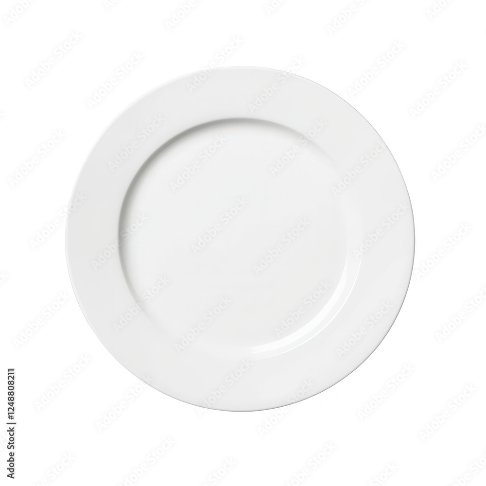 White ceramic plate, empty, on white isolate background. White ceramic plate, empty, on white isolate background.