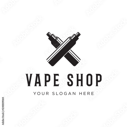 Iconic vintage vape and smoke logo design.Logo for business, vape shop and badge.