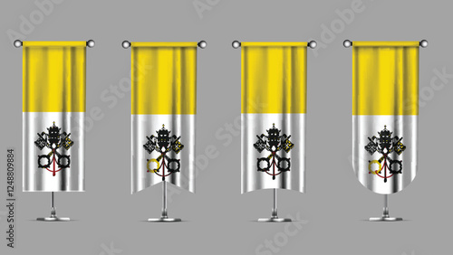 Collection of Vertical Banners Featuring the VATICAN Flag