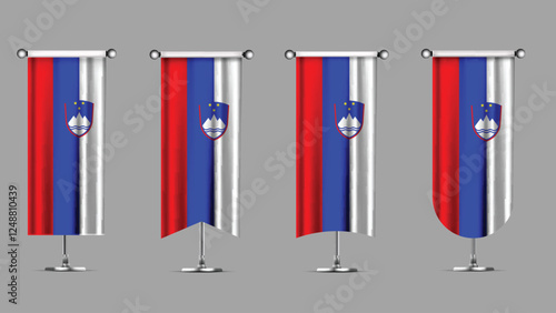 Collection of Vertical Banners Featuring the SLOVENIA Flag