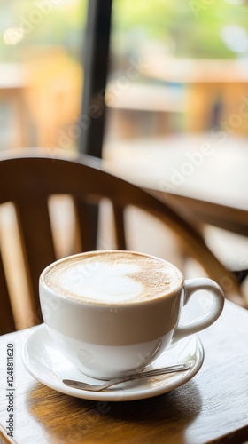 Wallpaper Mural Aromatic Latte Art in a Cozy Coffee Shop - Perfect Morning Beverage Torontodigital.ca