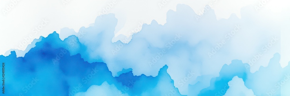 A digital watercolor painting showcases a gradient of light and dark blue hues A digital watercolor painting showcases a gradient of light and dark blue hues