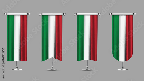 Collection of Vertical Banners Featuring the ITALY Flag