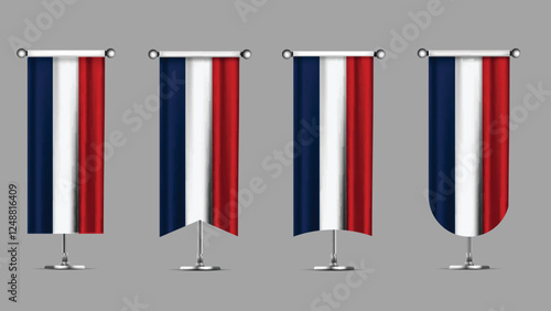 Collection of Vertical Banners Featuring the FRANCE Flag
