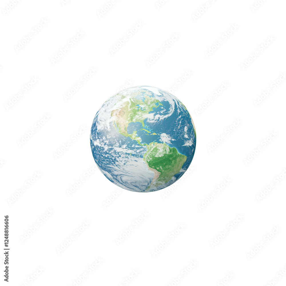Fototapeta premium Earth globe illustration on white isolated background., isolated on a transparent background.