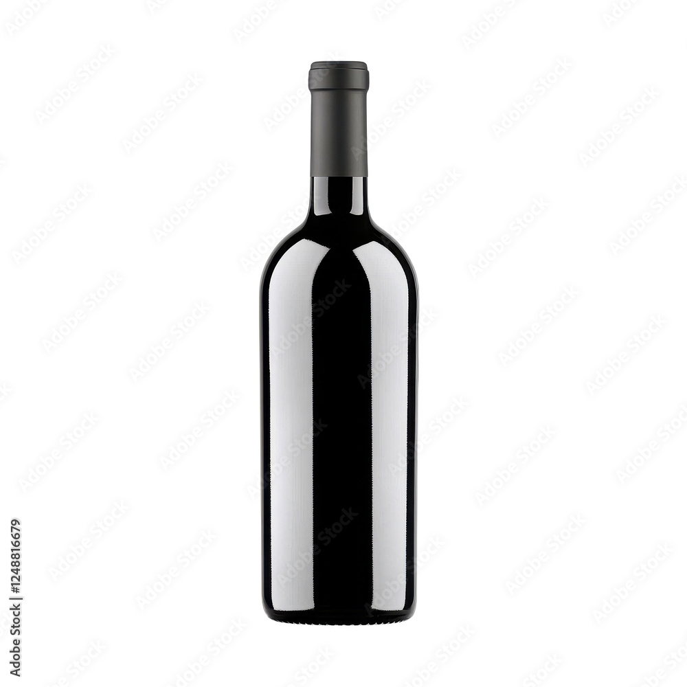 Elegant black wine bottle on a white isolated background. Elegant black wine bottle on a white isolated background.