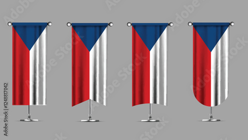 Collection of Vertical Banners Featuring the CZECH REPUBLIC Flag