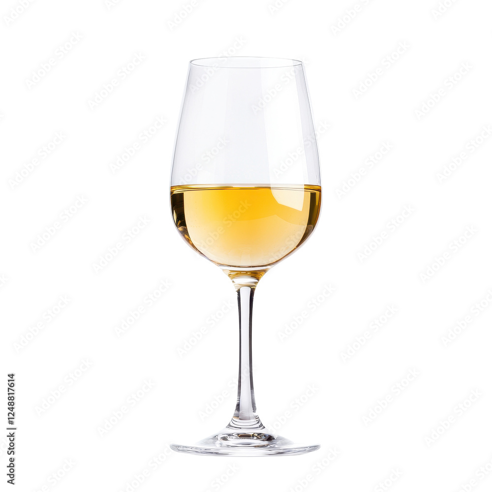 Elegant wine glass with white wine, isolated on a white background. Elegant wine glass with white wine, isolated on a white background.
