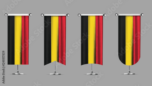 Collection of Vertical Banners Featuring the BELGIUM Flag