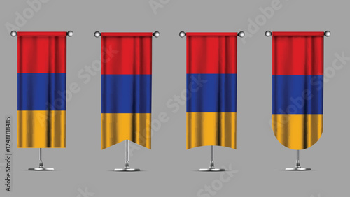 Collection of Vertical Banners Featuring the ARMENIA Flag