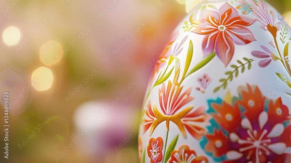 Elegant Easter Egg With Rich Floral Patterns Elegant Easter Egg With Rich Floral Patterns