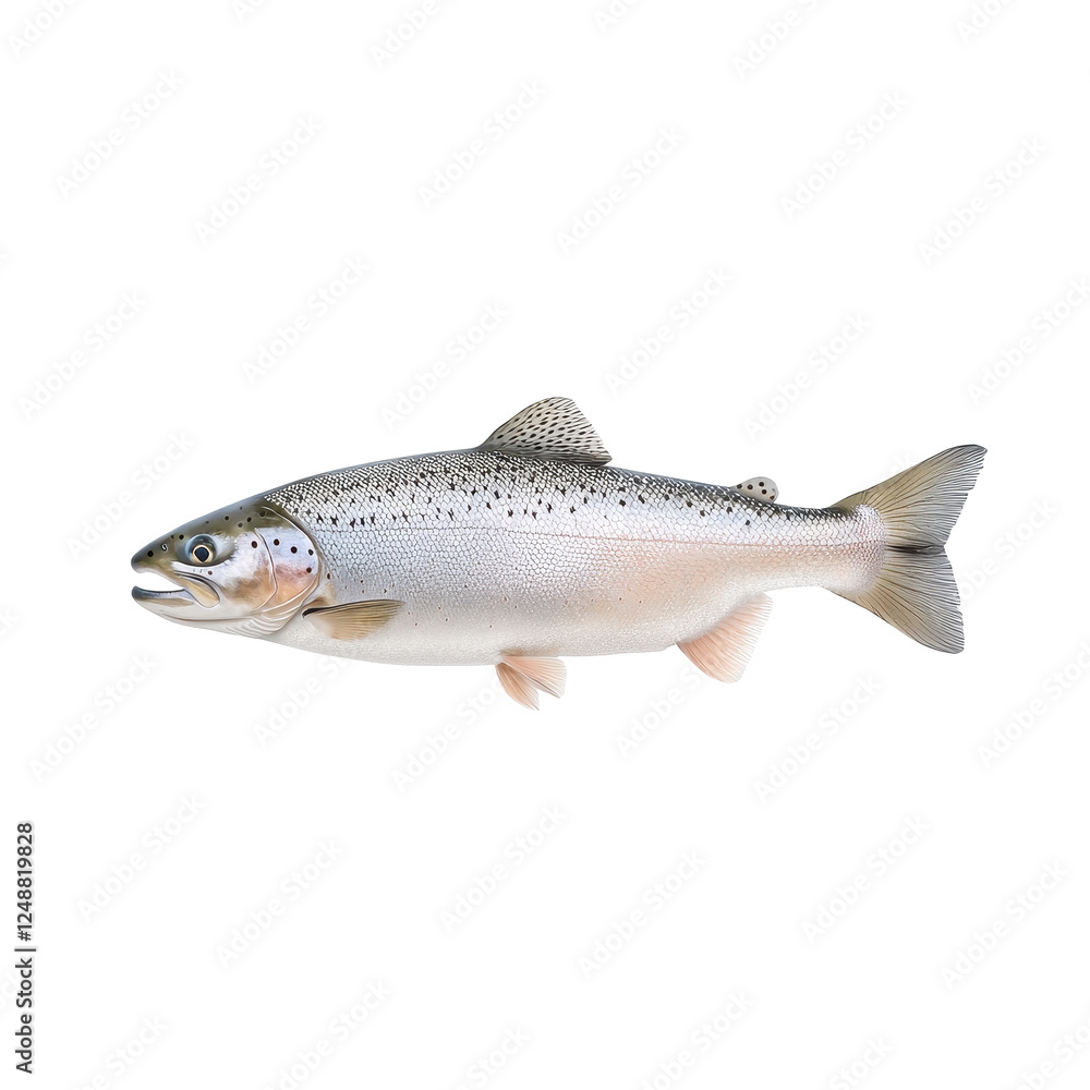 Fresh trout fish on a white isolated background. Fresh trout fish on a white isolated background.