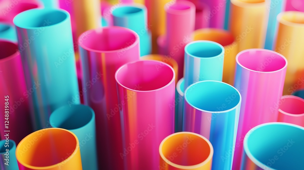 Abstract 3D rendering of colorful geometric shapes. Abstract 3D rendering of colorful geometric shapes.